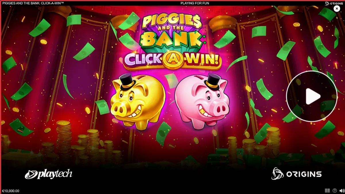 Piggies and the Bank: Click-A-Win slot com tema de porquinho luxuoso